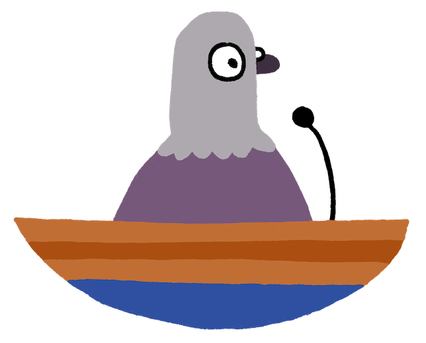 The citymeetings.nyc logo showing a pigeon at a podium with a microphone.